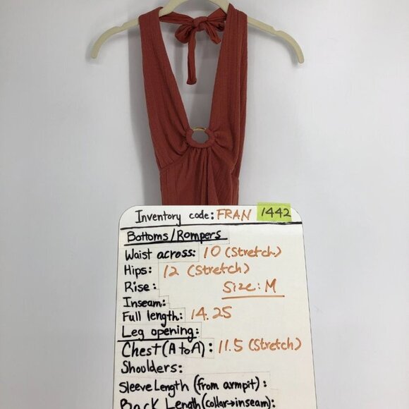 Pull & Bear Rust Orange Brown Halter Ring Bodysuit size S - Picture 14 of 15